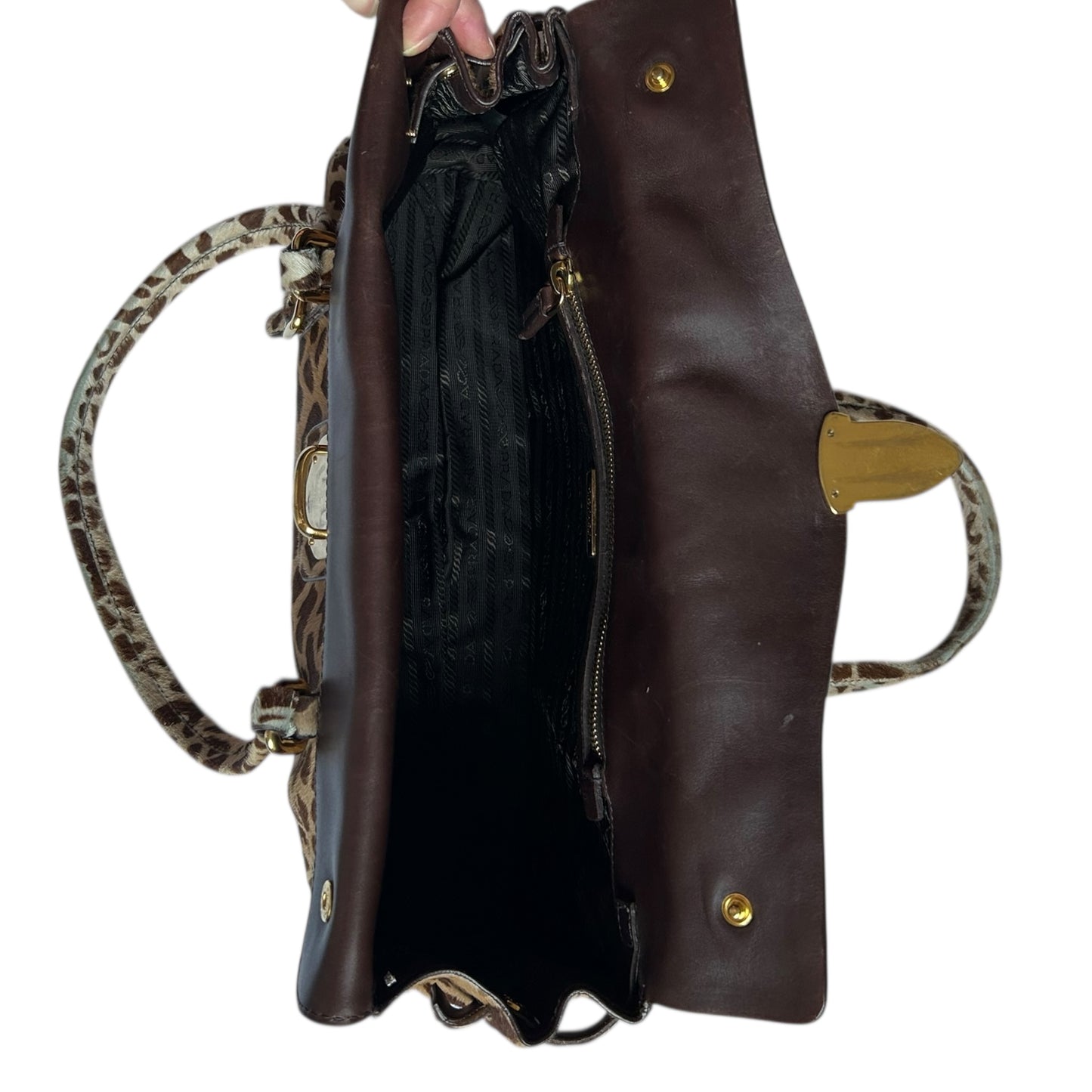 Vintage rare Prada animal print pony hair Giraffe-Print Cavallino Shoulder Bag