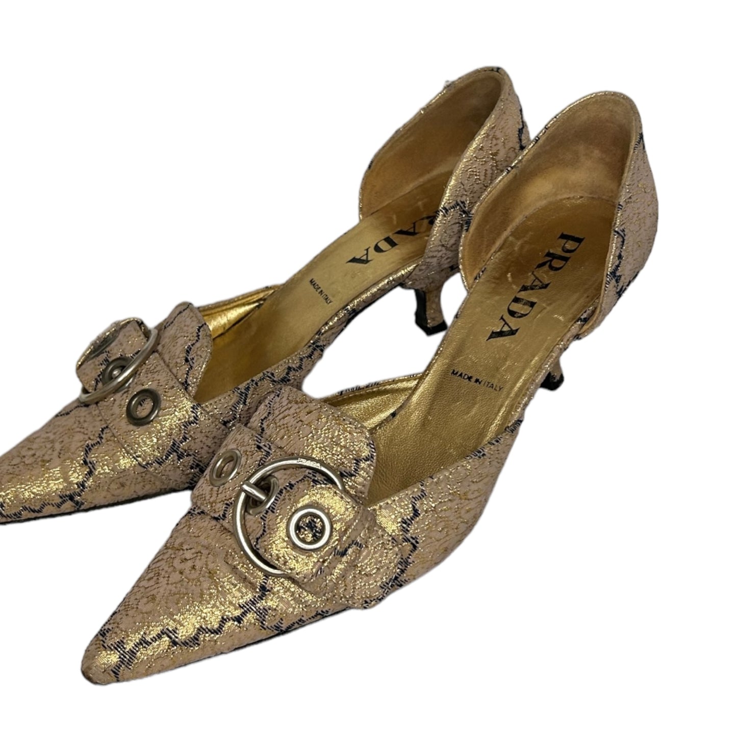 Vintage Prada SS runway 2002 abstract kitten heels/37
