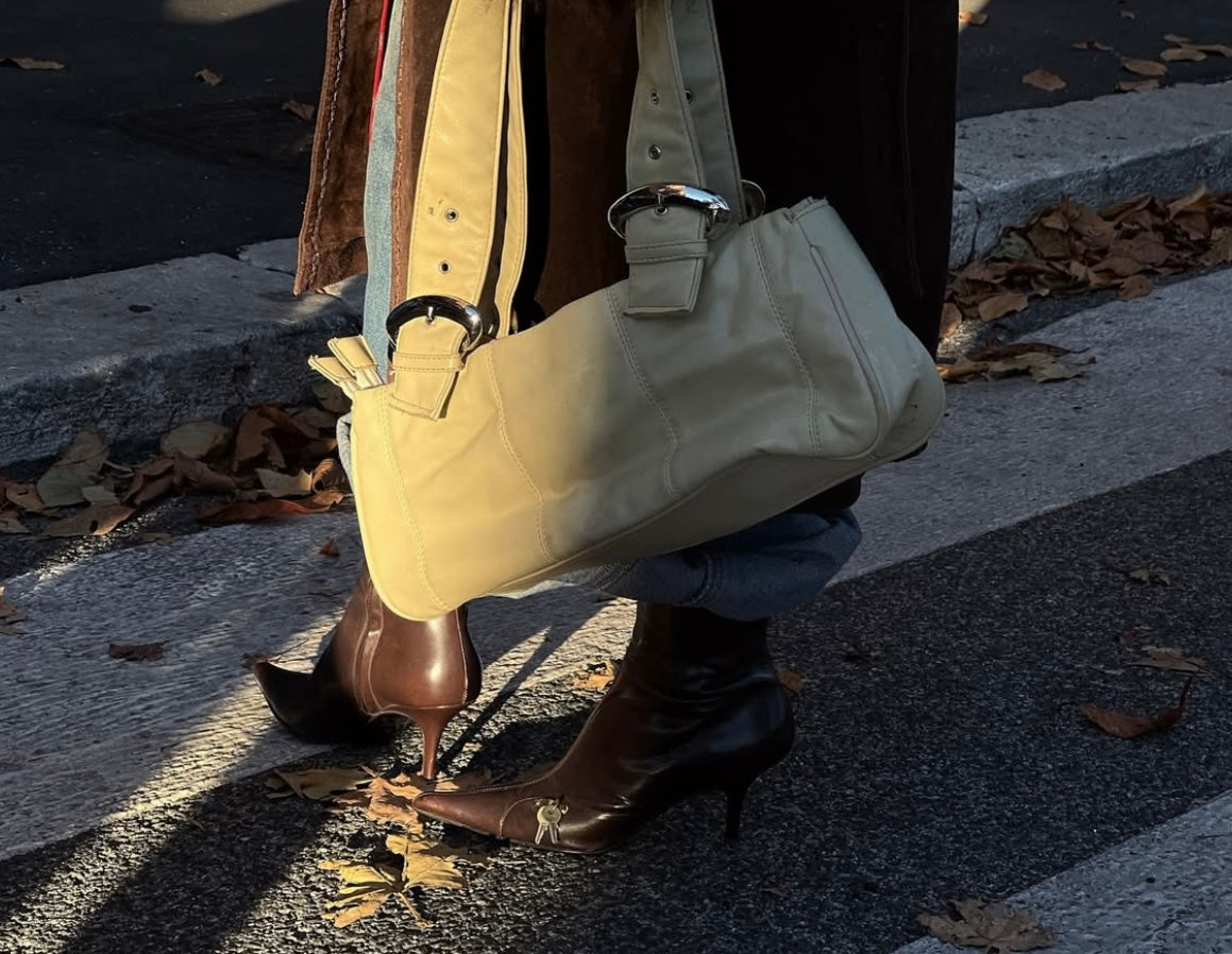 Vintage Dior lock and key brown leather ankle boots / 36.5
