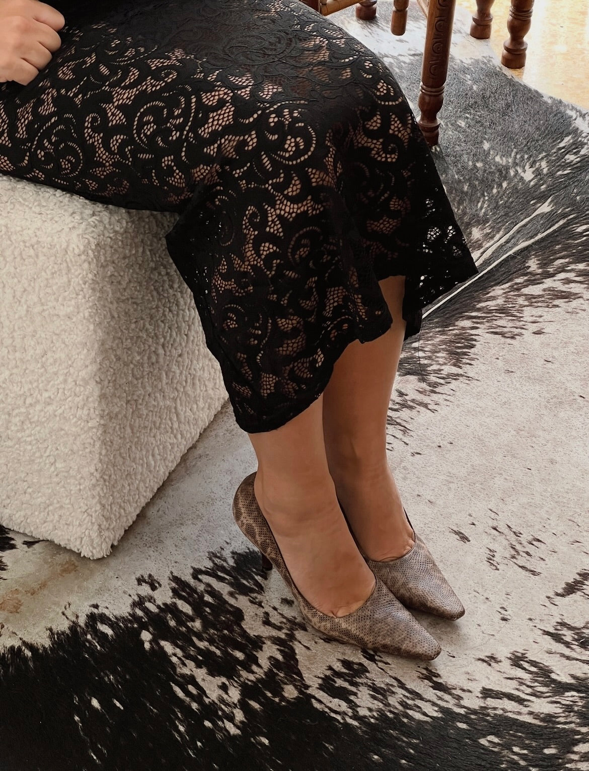 Vintage Gucci by Tom Ford lizard brown tan pump heels / 36.5