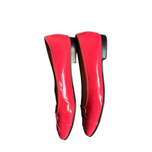 Vintage Chanel red CC interlocking logo ballet flats / 38.5