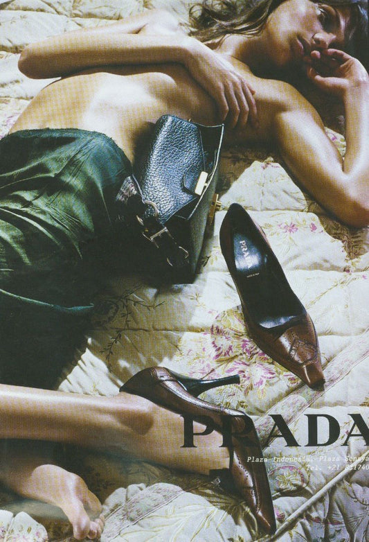Vintage Prada bow tie runway 90s heels / 38