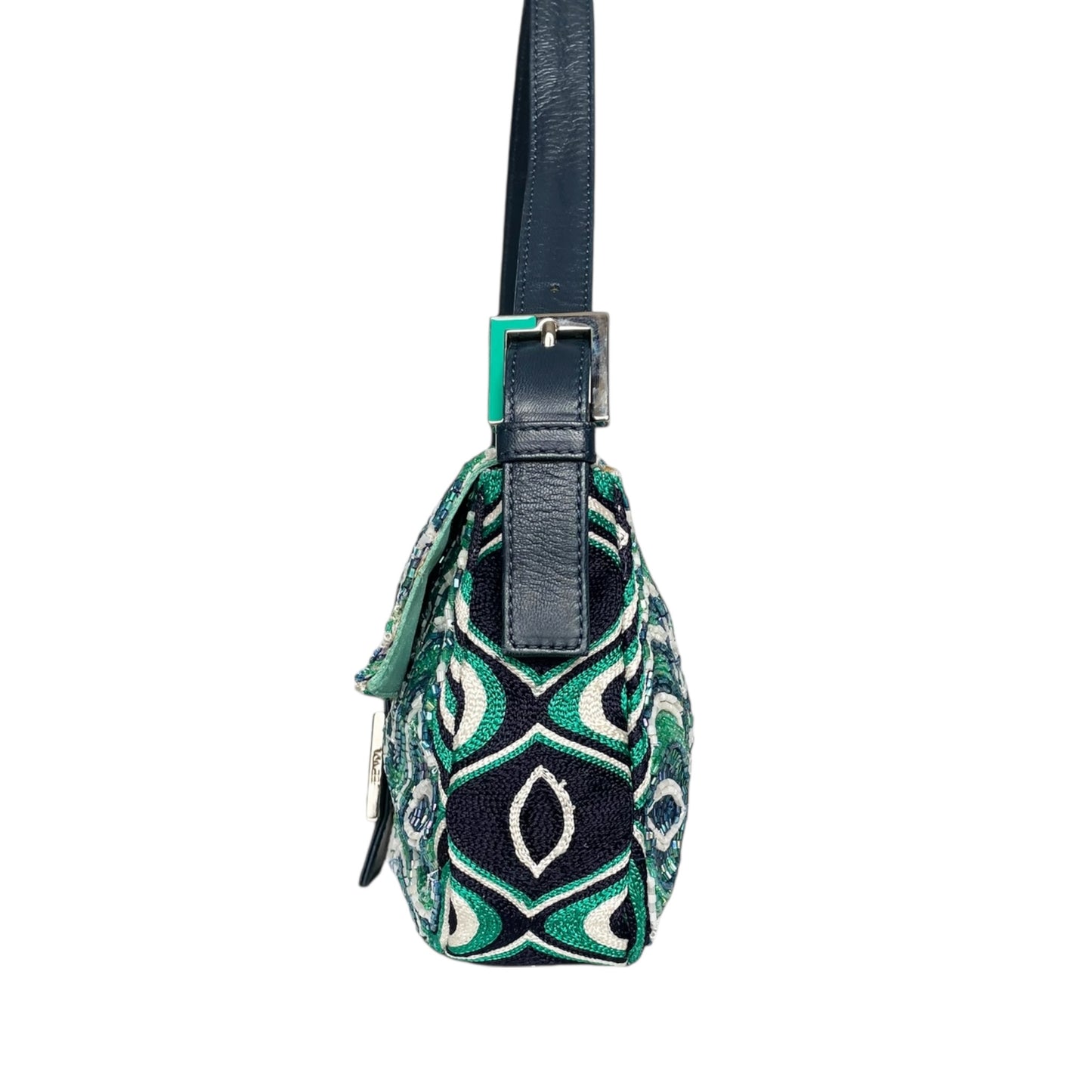 Fendi Baguette Beaded Green Shoulder Bag – Luxury Designer Shoulder Bag