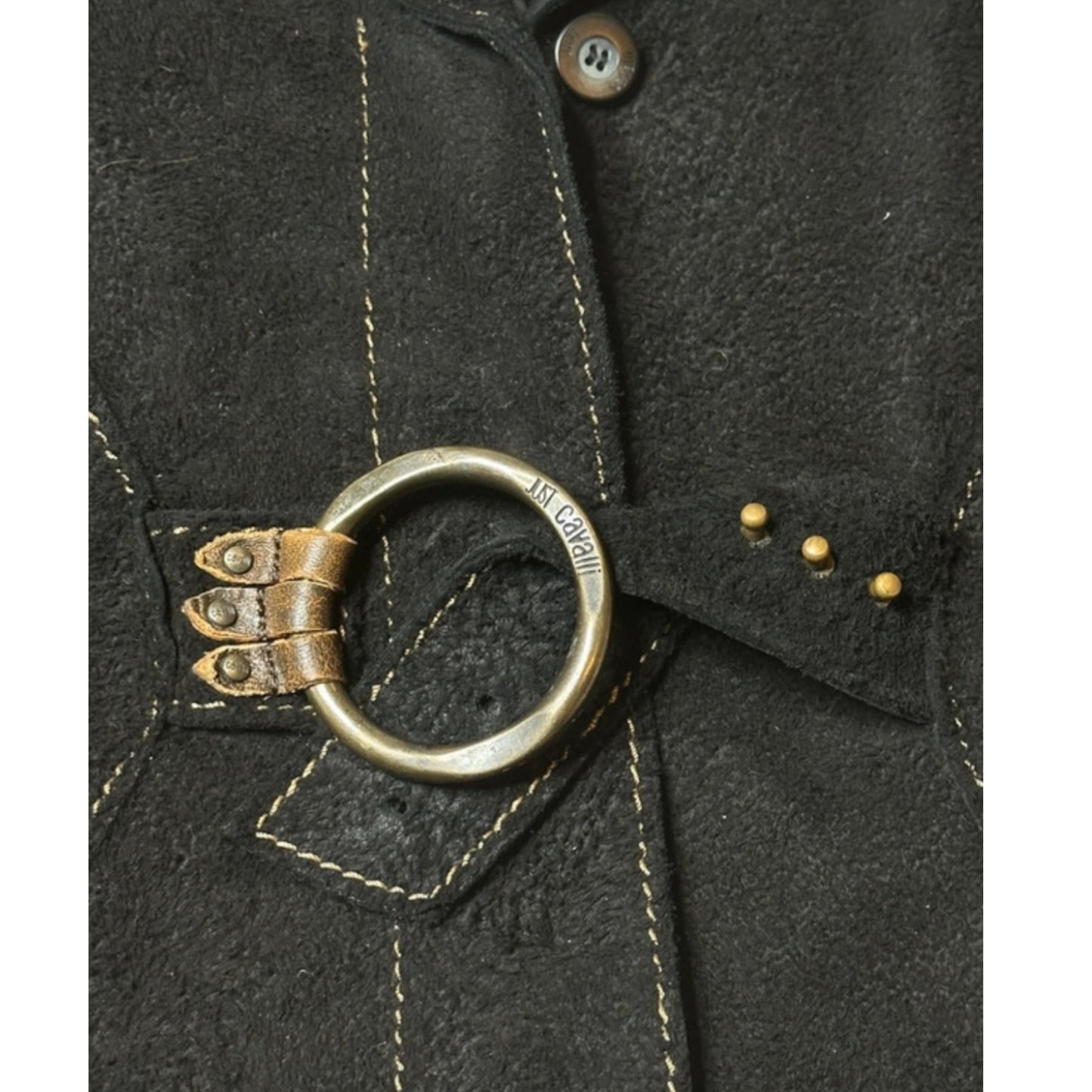 Vintage Roberto Cavalli limited edition AW2001 pony leather fur sleeve jacket
