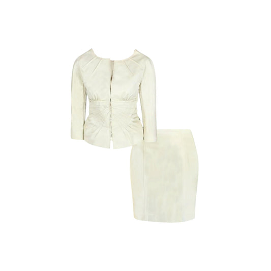 Vintage Prada cream skirt suit set