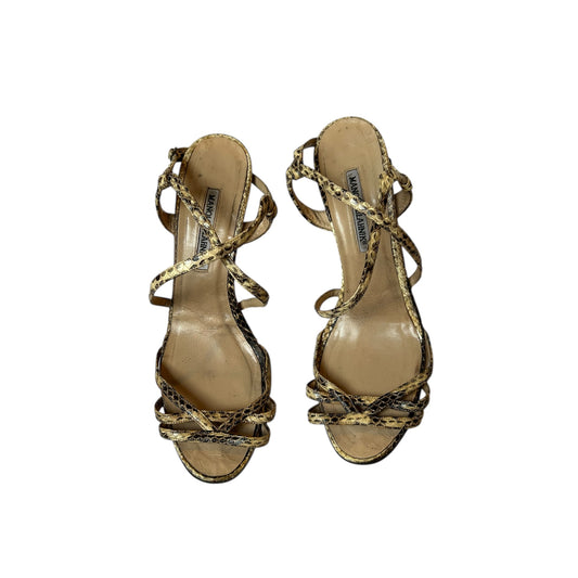 Vintage Manolo Blahnik python skin sandal heels / 41
