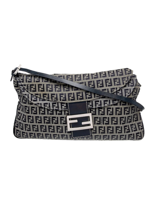 Vintage Fendi Zucchino Double Flap Baguette