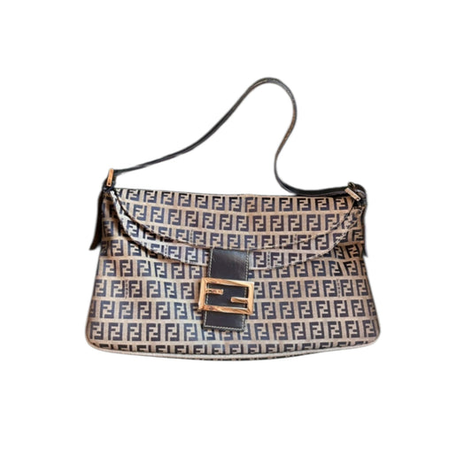 Vintage Fendi Zucchino Double Flap Baguette