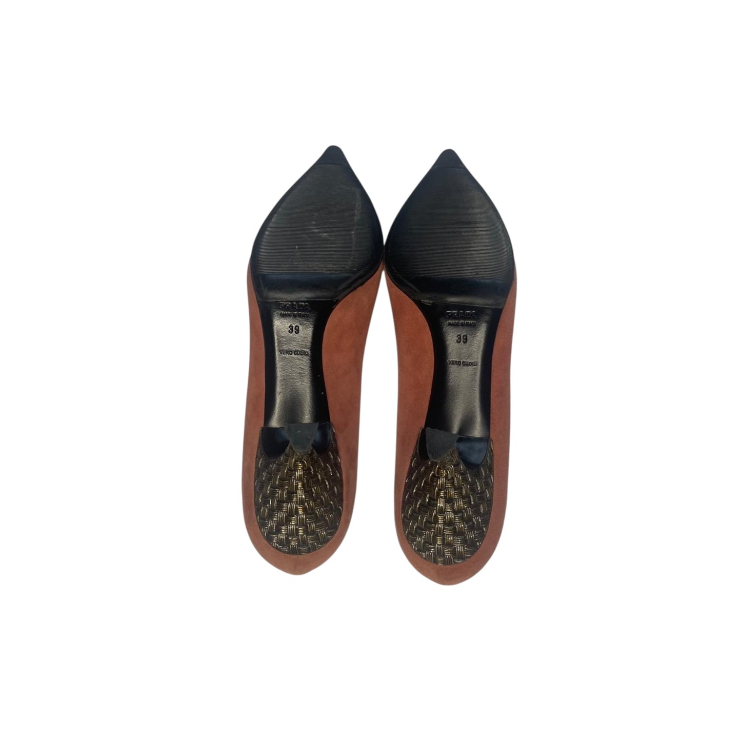 Vintage Prada terracotta suede pumps heels / 39