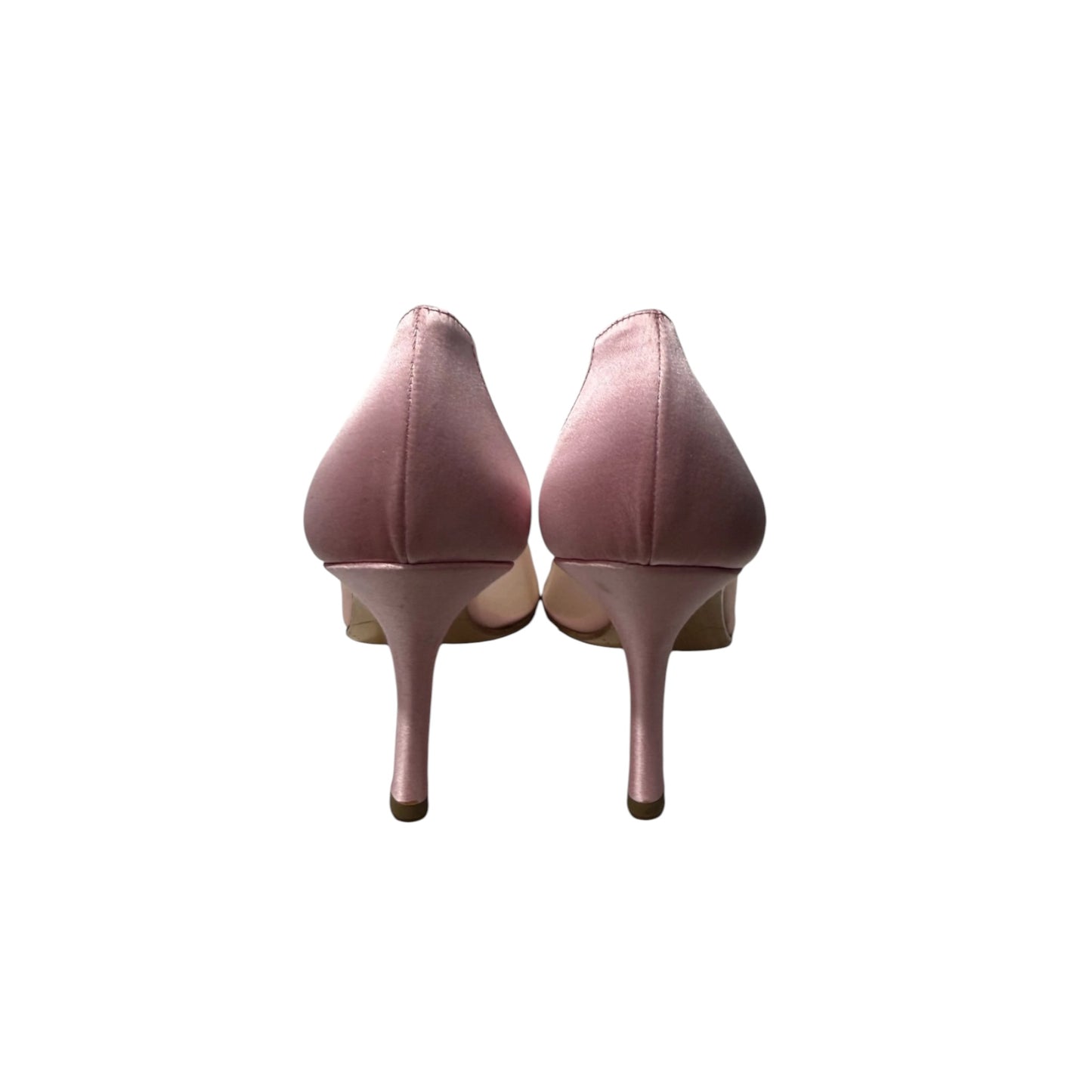Vintage Chanel pink satin CC logo heels / 39