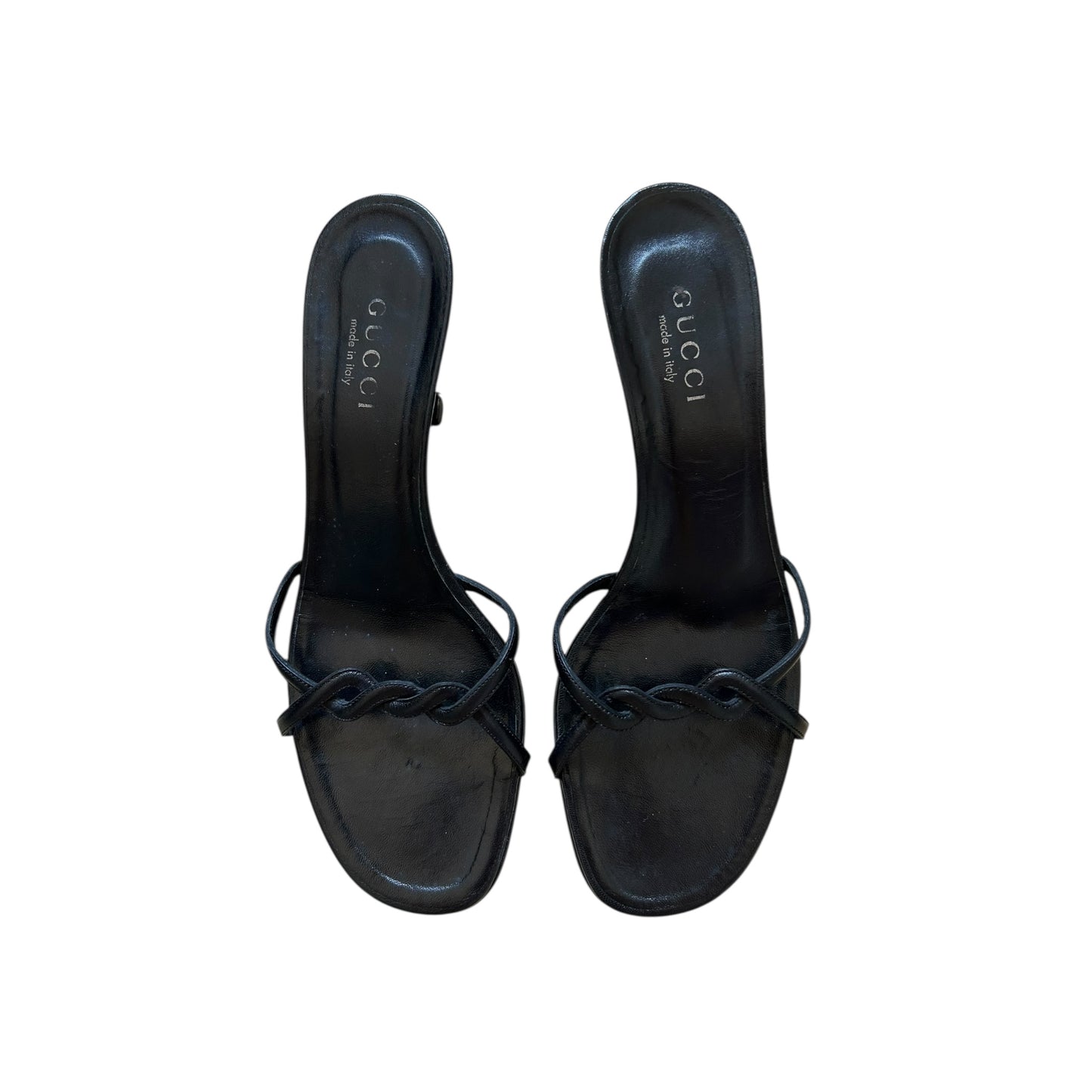 Vintage Gucci by Tom Ford black leather mule heels/ 41