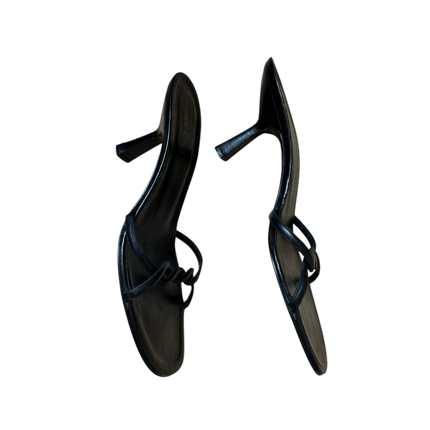 Vintage Gucci by Tom Ford black leather mule heels/ 41
