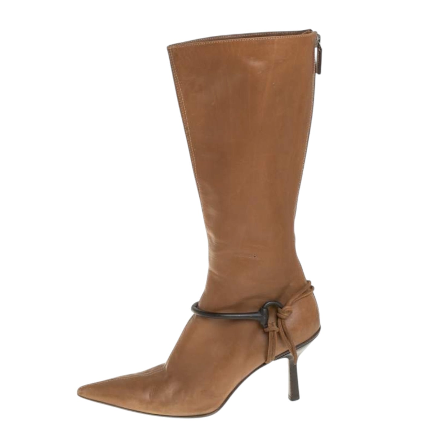 Vintage Gucci by Tom Ford AW99 horse-bit cognac boots / 37