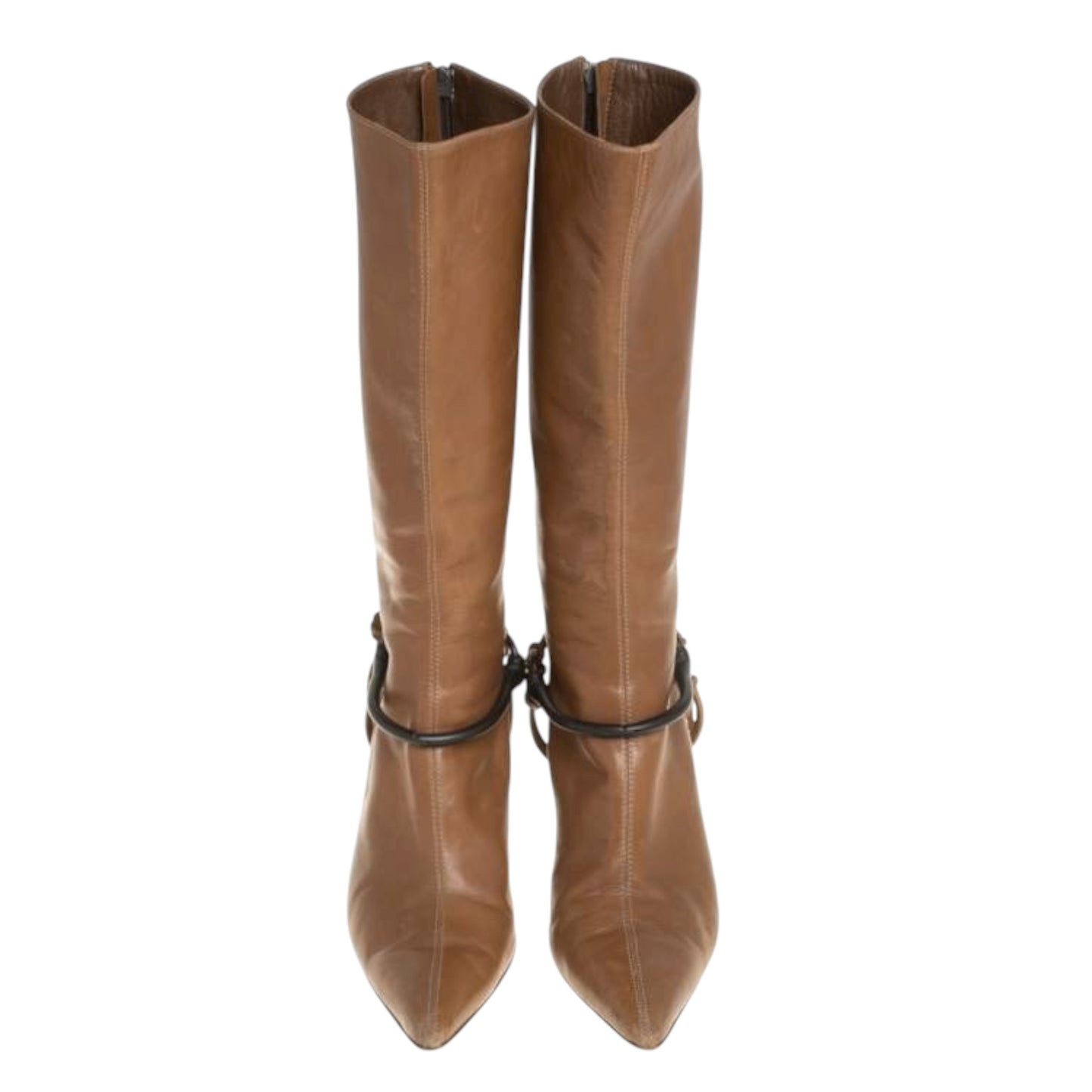 Vintage Gucci by Tom Ford AW99 horse-bit cognac boots / 37