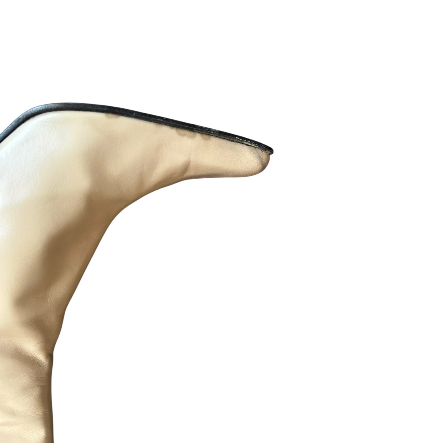 Vintage Mario Valentino beige knee high leather boots / 39.5