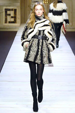 Vintage Fendi runway fur coat collectors piece FW07