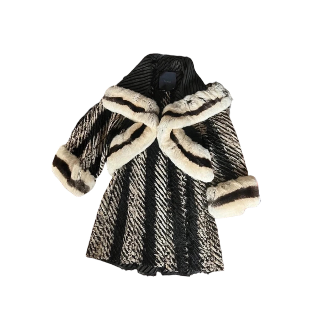 Vintage Fendi runway fur coat collectors piece FW07