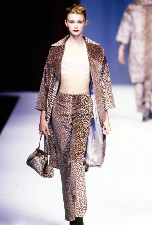 Vintage Dolce&Gabbana runway FW96 satin pants leo print