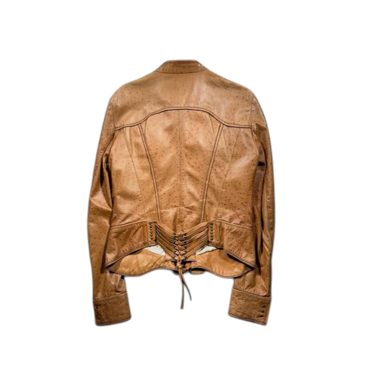 Just Cavalli AW2008 Laced-Up OstrichLeather Jacket