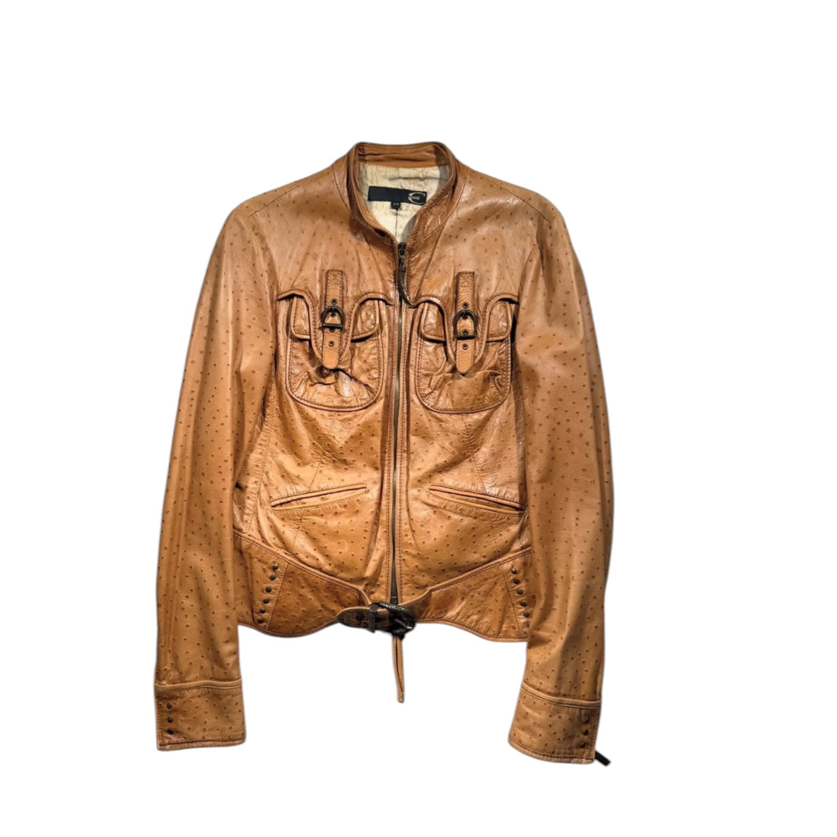 Just Cavalli AW2008 Laced-Up OstrichLeather Jacket