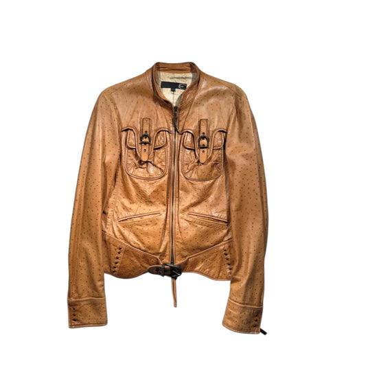 Just Cavalli AW2008 Laced-Up Ostrich Leather Jacket