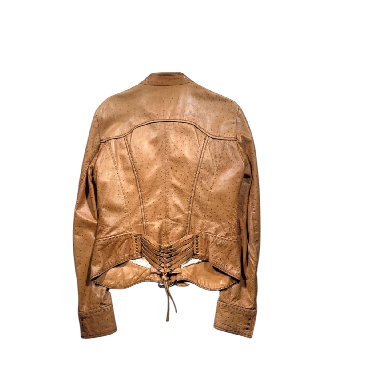 Just Cavalli AW2008 Laced-Up OstrichLeather Jacket