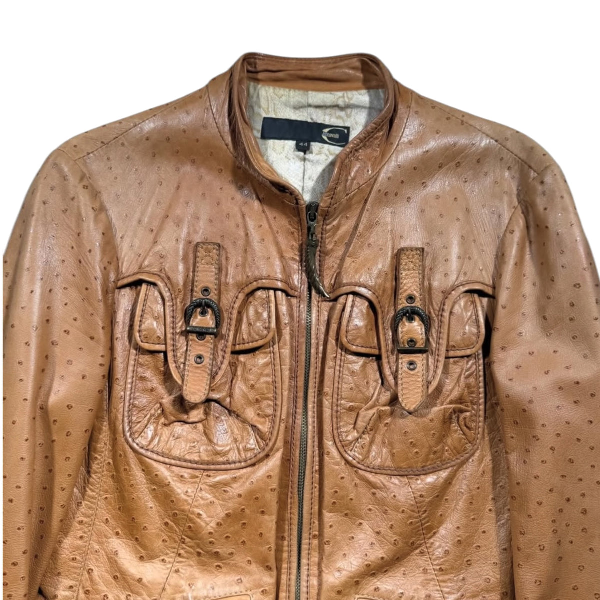 Just Cavalli AW2008 Laced-Up OstrichLeather Jacket