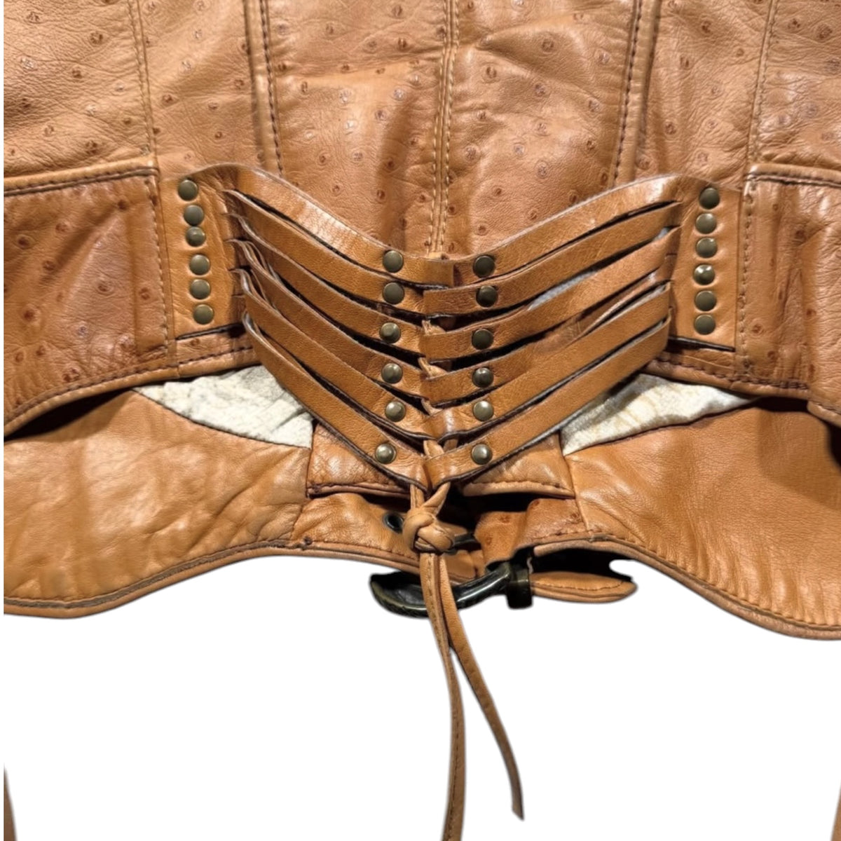 Just Cavalli AW2008 Laced-Up OstrichLeather Jacket