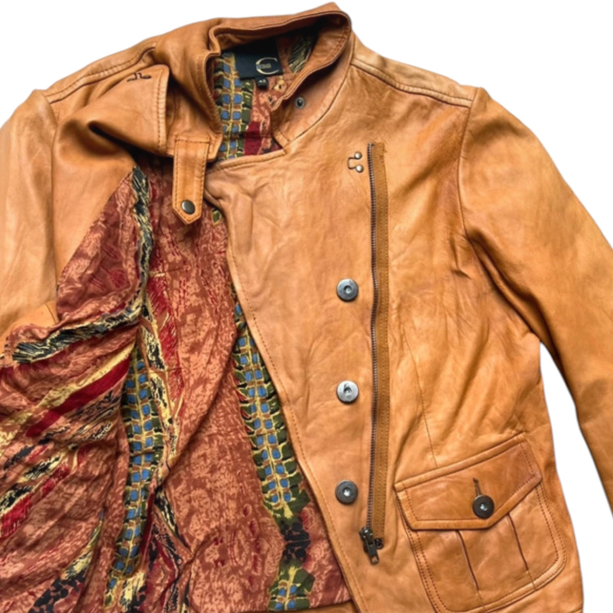Vintage Just Cavalli Western Asymmetrical leather jacket