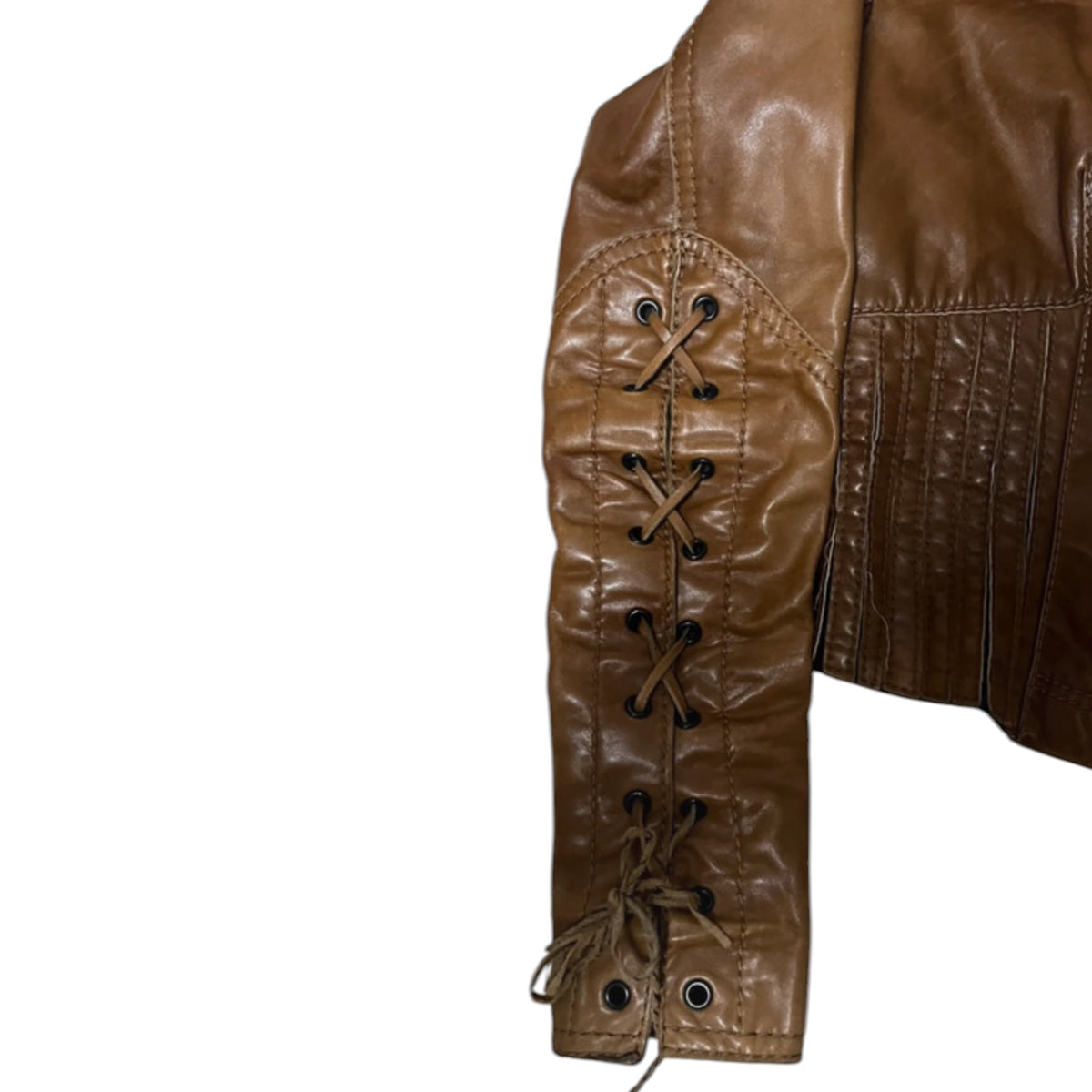 Vintage Prada 00s leather lace up  jacket