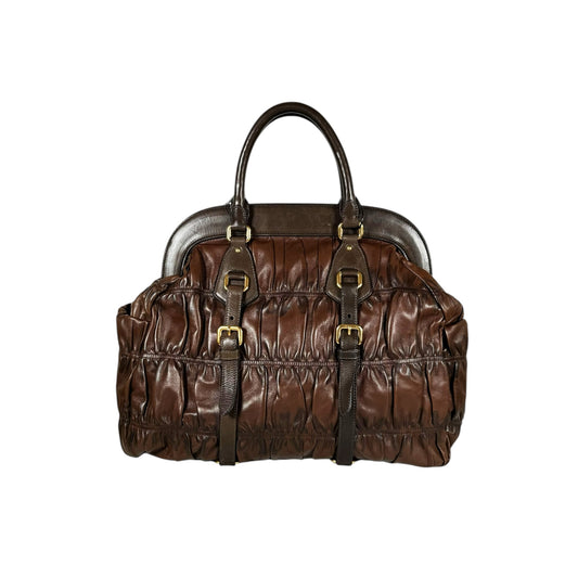Vintage Prada brown 2006 Nappa Gaufre Leather Handbag