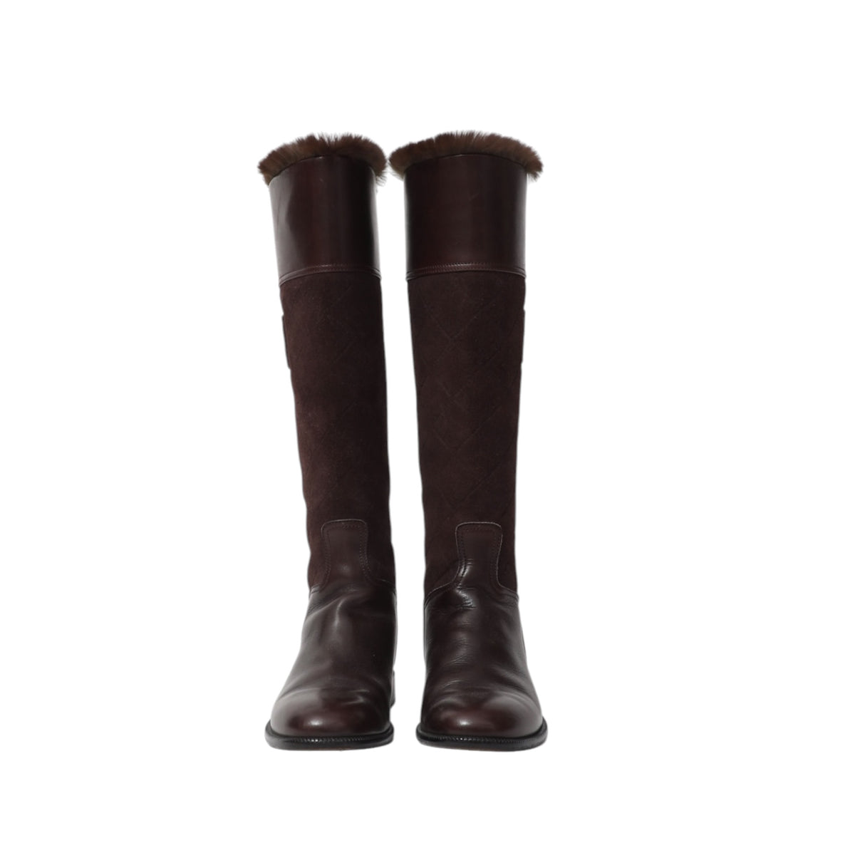 Vintage Chanel CC logo  leather boots/ 37.5
