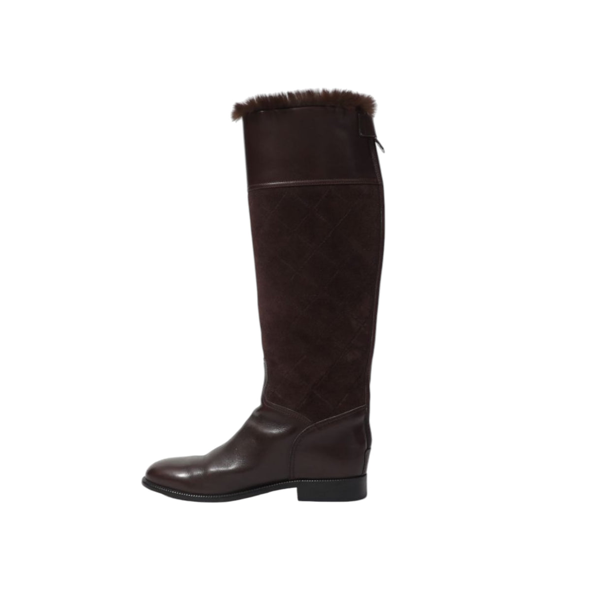 Vintage Chanel CC logo  leather boots/ 37.5