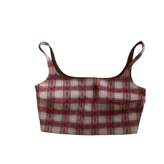 PRADA SS2017 runway tartan Sleeveless Crop Top