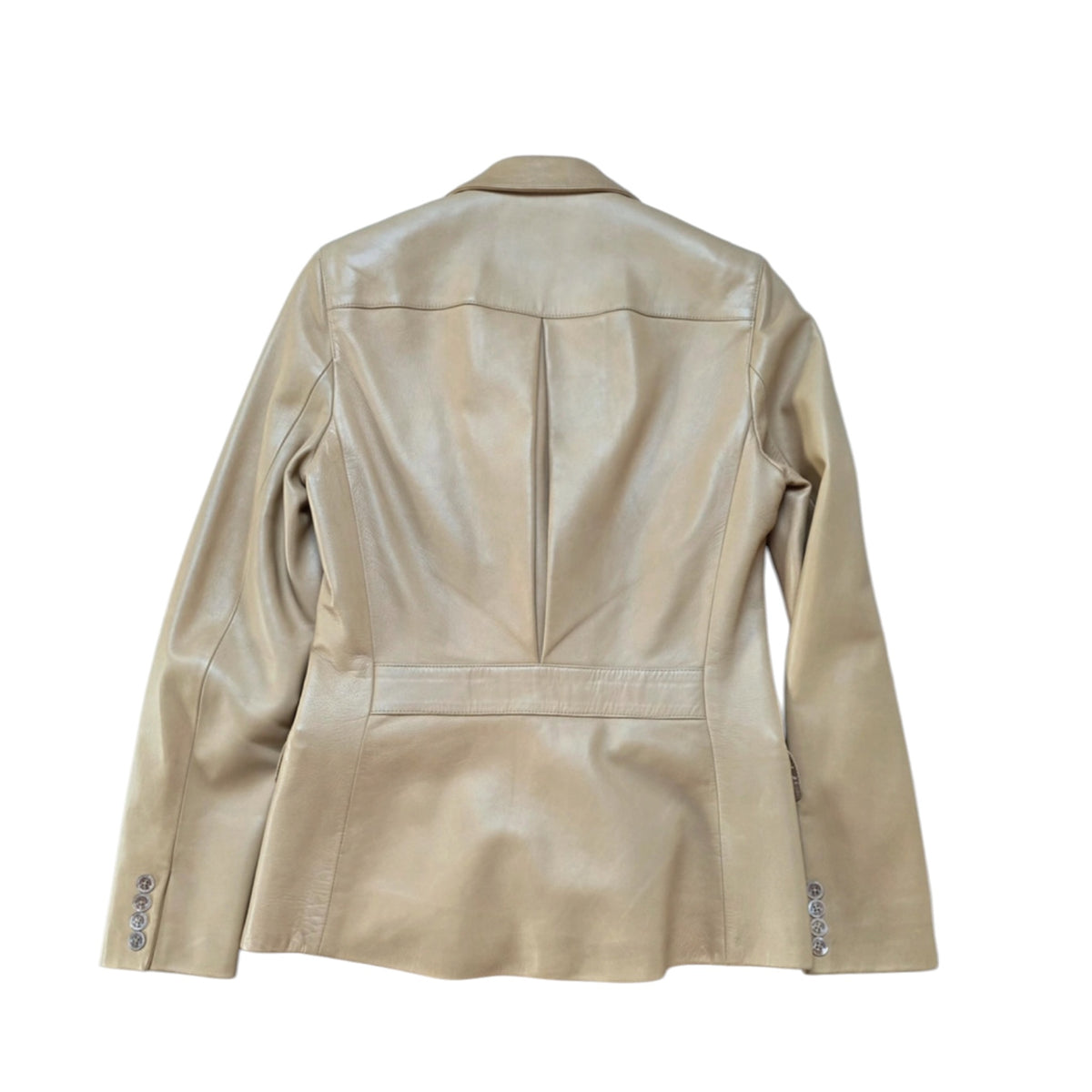RALPH LAUREN nude vintage Leather Blazer Jacket