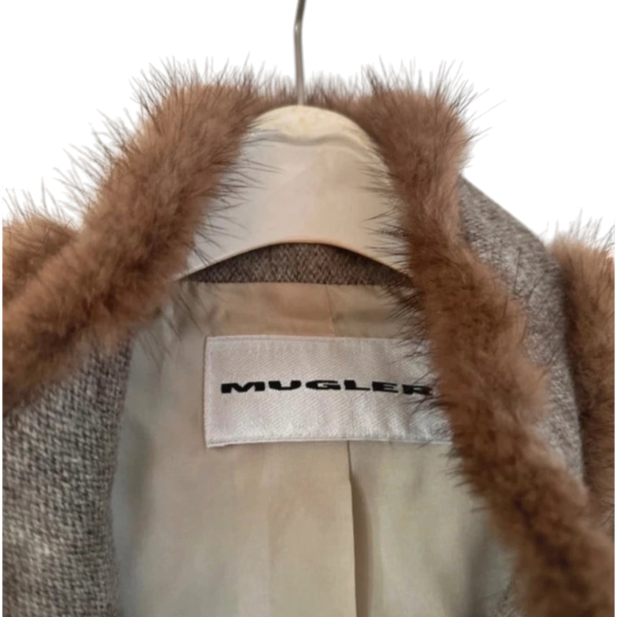 Vintage Mugler angora and rabbit fur blazer