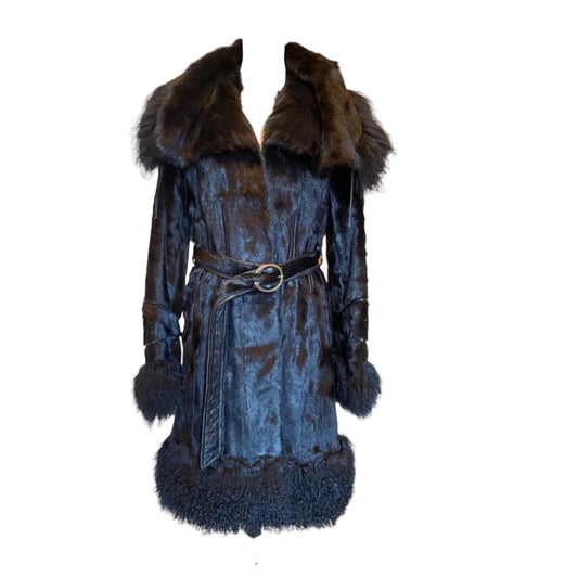 Vintage genuine fur rare maxi coat