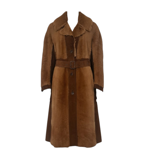 Vintage cow fur bi color coat