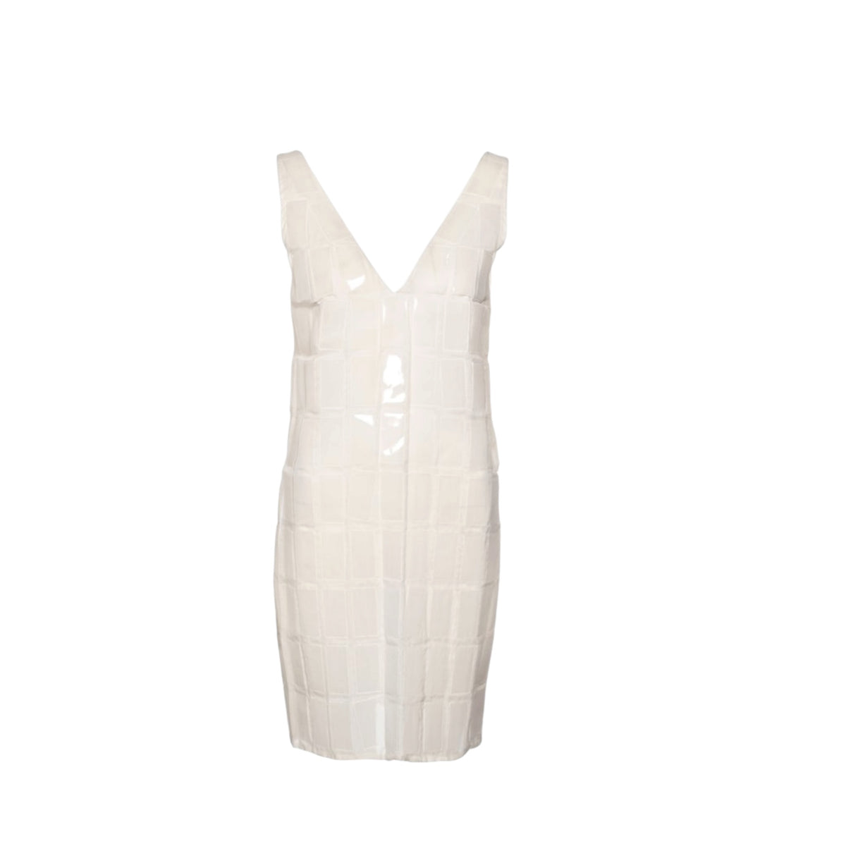 Prada by Miuccia PradaWhite Silk and Plastic TileShift Dress, fw 1998