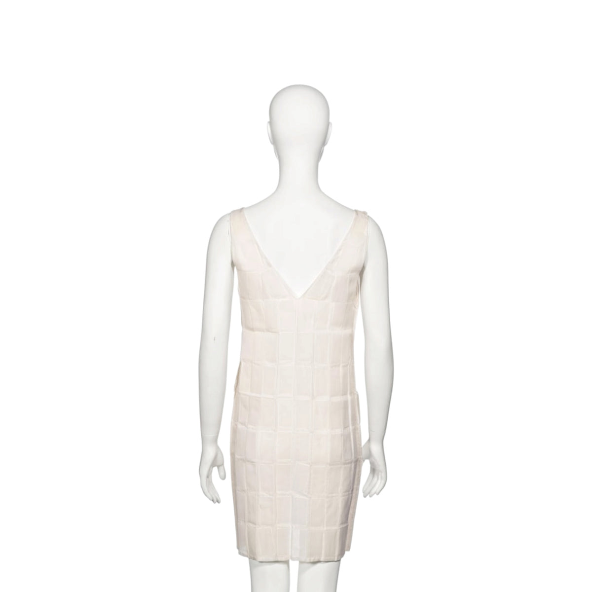Prada by Miuccia PradaWhite Silk and Plastic TileShift Dress, fw 1998