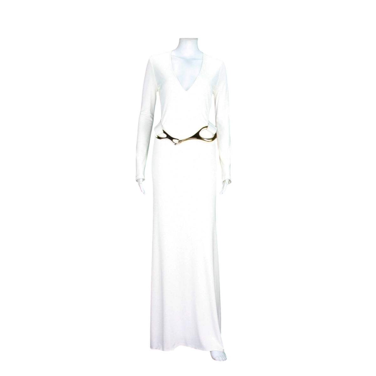 Vintage Gucci TOM FORD V-NECK JERSEY-GOWN runway 1996