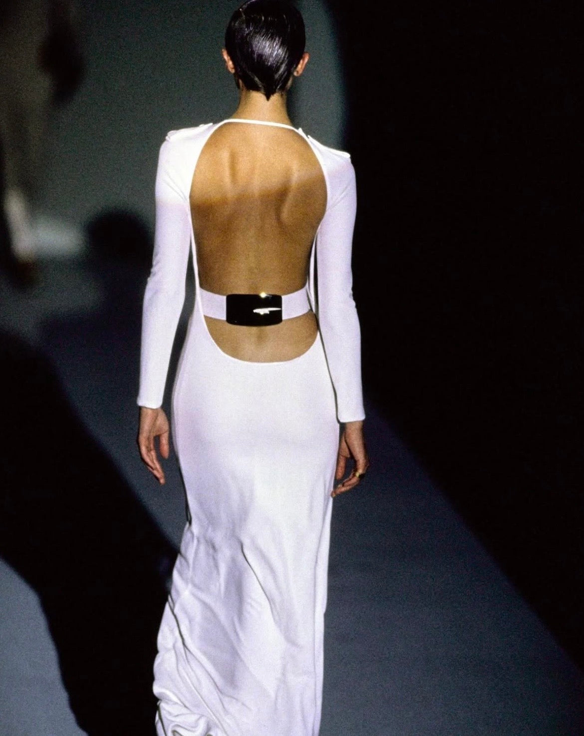 Vintage Gucci TOM FORD V-NECK JERSEY-GOWN runway 1996