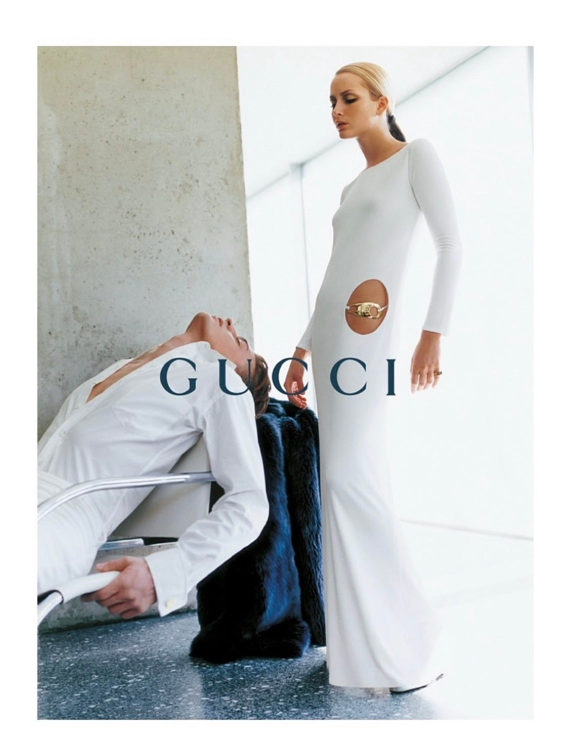 Vintage Gucci TOM FORD V-NECK JERSEY-GOWN runway 1996