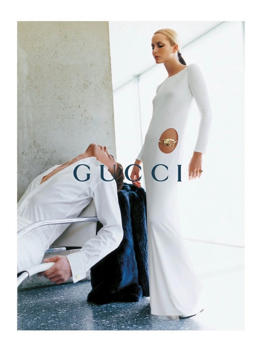 Vintage Gucci TOM FORD V-NECK JERSEY-GOWN runway 1996
