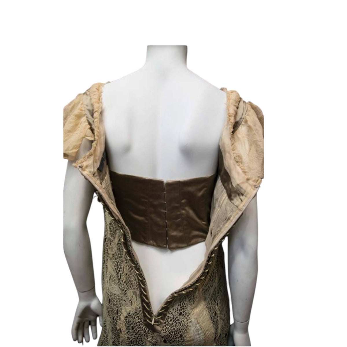 Alexander McQueen milkmaid style cocktail dress from the Autumn/Winter 2002"SUPERCALIFRAGILISTIC"