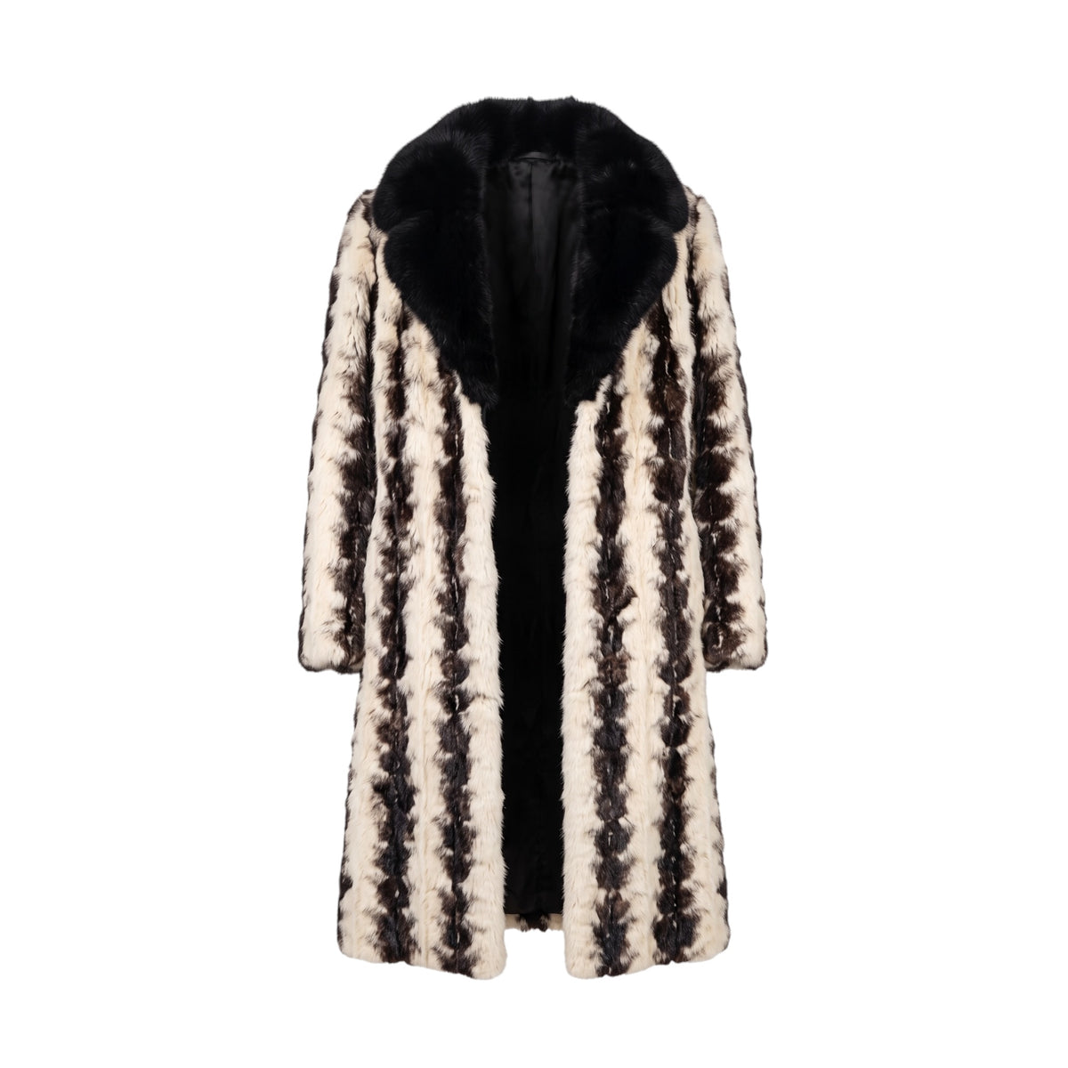Vintage Patterned Full Length Fur Coat