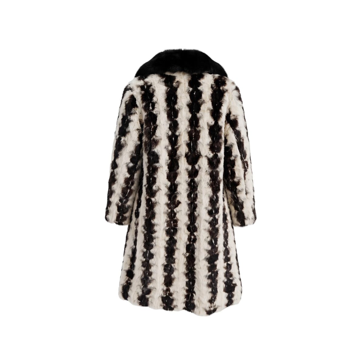Vintage Patterned Full Length Fur Coat